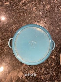 Le Creuset Teal/Turquoise/Blue Ombré Cast Iron Enamel Dutch Oven Teal #22 3.5 Qt