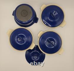 Le Creuset VTG #14 Blue ECI Mini Casserole Dutch Ovens 5 1/2 with Lid