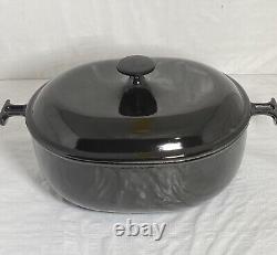 Le Creuset Vintage #33 Black Cast Iron La Mama Enzo Mari Oval Dutch Oven 8 Quart