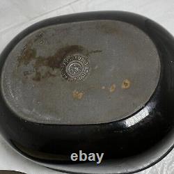 Le Creuset Vintage #33 Black Cast Iron La Mama Enzo Mari Oval Dutch Oven 8 Quart