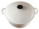 Le Creuset White Enameled Cast Iron Dutch Oven 5.5 Qt With Lid Classic Cookware
