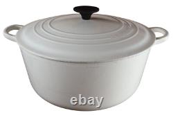Le Creuset White Enameled Cast Iron Dutch Oven 5.5 Qt with Lid Classic Cookware