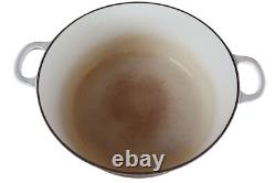 Le Creuset White Enameled Cast Iron Dutch Oven 5.5 Qt with Lid Classic Cookware