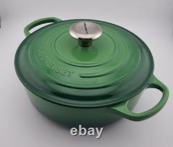 Le Creuset Wide Dutch Oven #24 Signature 3.5 Qt Bamboo In Good Condition