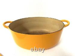 Le Creuset Yellow Wide Oval Dutch Oven F Lidded Enamel Cast Iron France F Series