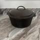 Level Dutch Oven Pot Cast Iron Hammered Unmarked Camping With Lid