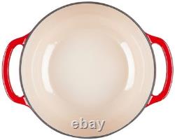 Lodge 4.5 Quart Enameled Cast Iron Dutch Oven with Lid Quart, Solid Red
