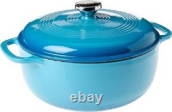 Lodge 6 Quart Enameled Cast Iron Dutch Oven with Lid Dual Cornflower Blue