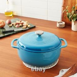 Lodge 6 Quart Enameled Cast Iron Dutch Oven with Lid Dual Cornflower Blue