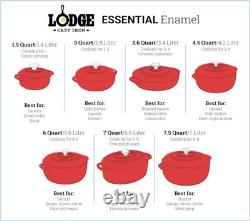 Lodge 7.5 Quart Enameled Cast Iron Dutch Oven with Lid Dual Caribbean Blue