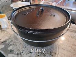 Lodge Cast Iron Dutch Oven 12 DO Stamp Made In USA Vintage 3 Legs With Handle