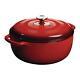 Lodge Dutch Oven 7.5-qt Farmhouse Round Cast Iron Material In Red Enamel With Lid