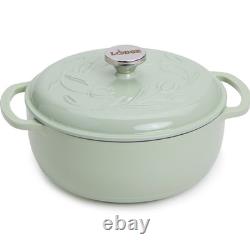 Lodge Enameled Cast Iron Dutch Oven with Tulip Lid 4.5 qt