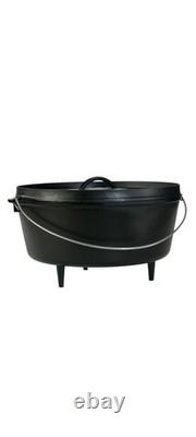 Lodge L14DCO3 Pre Seasoned Cast Iron Deep Camp Dutch Oven with Lid 10 Qt Size 14