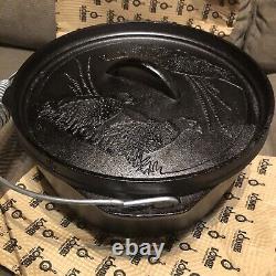 Lodge Pheasent Camp Oven Lid with Lodge No 8 Dutch Oven Bottom Custom Bundle