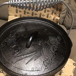 Lodge Pheasent Camp Oven Lid with Lodge No 8 Dutch Oven Bottom Custom Bundle
