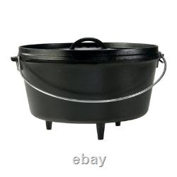 Lodge Pre-Seasoned Cast Iron Deep Camp Dutch Oven With Lid, 8 Quart