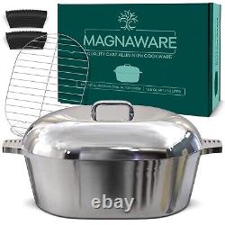 MAGNAWARE Quality Cast Aluminum Oval Dutch Oven 12.6 QT 18 Like MAGNALITE