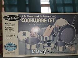 MIRRO MASTERBUILT 7 Piece POTS AND PAN SET NEW IN BOX OLD STOCK RARE VINTAGE
