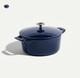 Made In 5.5 Qt Round Enameled Cast Iron Dutch Oven, Penn State, Dark Blue With Lid
