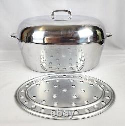 Magnalite Classic Large 18 Inch Aluminum Roaster Oval Dutch Oven 18 Qt with Trivet