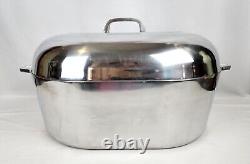 Magnalite Classic Large 18 Inch Aluminum Roaster Oval Dutch Oven 18 Qt with Trivet