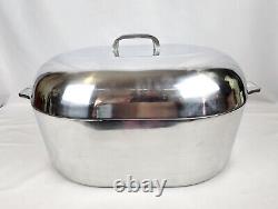 Magnalite Classic Large 18 Inch Aluminum Roaster Oval Dutch Oven 18 Qt with Trivet