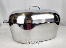 Magnalite Classic Large 18 Inch Aluminum Roaster Oval Dutch Oven 18 Qt with Trivet