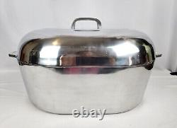 Magnalite Classic Large 18 Inch Aluminum Roaster Oval Dutch Oven 18 Qt with Trivet