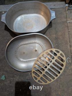 Magnalite Wagner Ware 4265 Oval Roaster Dutch Oven W Rack And Lid 8 Qt