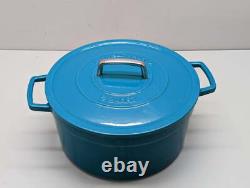 Martha Stewart 8 Quart Enameled Cast Iron Dutch Oven Teal
