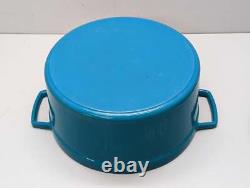 Martha Stewart 8 Quart Enameled Cast Iron Dutch Oven Teal