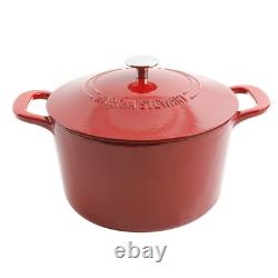 Martha Stewart Gatwick 7-Quart Enamel Cast Iron Dutch Red Dutch For Slow
