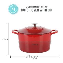 Martha Stewart Gatwick 7-Quart Enamel Cast Iron Dutch Red Dutch For Slow