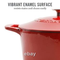 Martha Stewart Gatwick 7-Quart Enamel Cast Iron Dutch Red Dutch For Slow