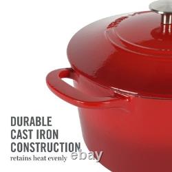 Martha Stewart Gatwick 7-Quart Enamel Cast Iron Dutch Red Dutch For Slow