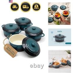 Mini Cocotte, Lids, Handles, Dutch Oven, Set of 4, 12 oz, Stone Ombre