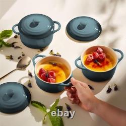 Mini Cocotte, Lids, Handles, Dutch Oven, Set of 4, 12 oz, Stone Ombre