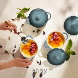 Mini Cocotte, Lids, Handles, Dutch Oven, Set of 4, 12 oz, Stone Ombre