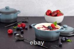 Mini Cocotte, Lids, Handles, Dutch Oven, Set of 4, 12 oz, Stone Ombre