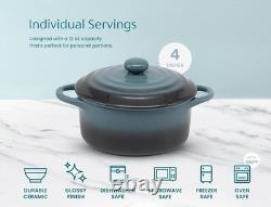 Mini Cocotte, Lids, Handles, Dutch Oven, Set of 4, 12 oz, Stone Ombre