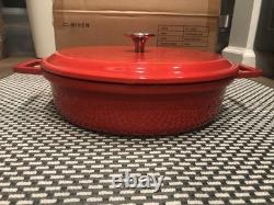 Misen 5.5 QT Enameled Cast Iron Braiser Red NEW In Box Dutch Oven Style