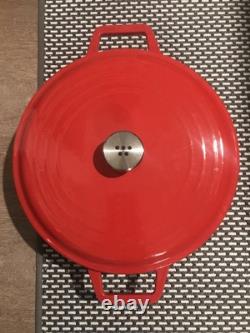 Misen 5.5 QT Enameled Cast Iron Braiser Red NEW In Box Dutch Oven Style