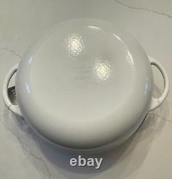 NEW Brandani Italy Cast Iron Disa Braiser 3 Qt Dutch Oven Pot Pan WHITE Gold Lid