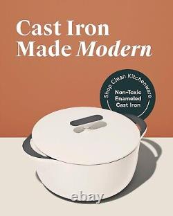NEW Caraway Enameled Dutch Oven 6.5 qt Cast Iron with Lid 3 Layer Coating Cream
