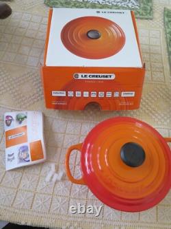 NEW Le Creuset Flame Orange 2.5 quart Cast Iron Dutch Oven NIB