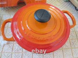 NEW Le Creuset Flame Orange 2.5 quart Cast Iron Dutch Oven NIB