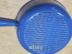 NEW! Le Creuset Vintage Cousances BLUE Enamel Cast Iron. Dutch Oven 22 with Lid