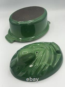 NEW Rare Le Creuset Duck Shaped Cast Iron Enamel Dutch Oven Casserole Green