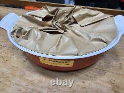 NEW! VINTAGE Le Creuset Oval Dutch Oven, Flame Orange, With Lid, Made In France